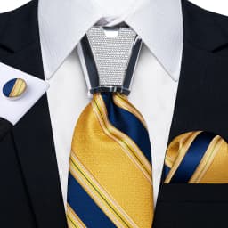 DiBanGu Business Plaid Black Solid Luxury Elegant Silk Ties for Men Designer Tie Buckle Handkerchief Cufflinks Wedding Accessory
