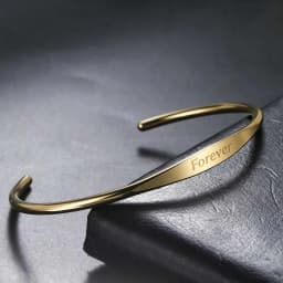 Couple Name Engrave Flat Bar Open Cuff Bangle Custom Personalized Bracelet Gift for Her Him Women Men Stainless Steel Jewelry