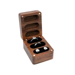 Walnut Wooden Ring Box for Proposal Blank Wood Earring Rings Jewelry Boxs Engagement Ring Box Wedding Ring Box Anniversary Gifts
