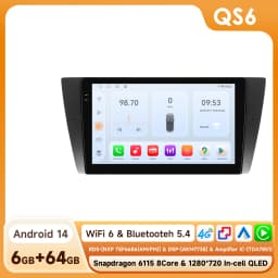 Hizpo Car Android 14 Multimedia Radio Player for BMW 3 Series E90 E91 E92 E93 2006-2012 GPS Navigation Stereo Audio Head Unit