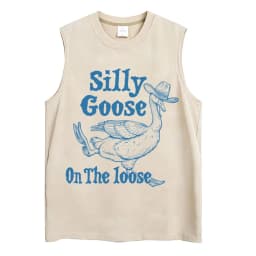 Washed Funny Goose Tank Tops Mess with The Honk You Get The Bonk Graphic T Shirts Vintage Unisex Loose Cotton Sleeveless Vests