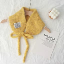 Korean Style Cute Multi-Purpose Lamb Wool Lace-up Scarf Earmuffs Female Warm All-Matching Face-Looking Small Earmuffs Hat Scarf