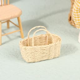 High Quality Mini Cute Dollhouse Rattan Frame Hand-woven Basket Cute Toys Dolls Miniature Decoration