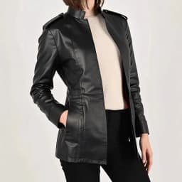 Women PU Leather Coats Solid Short Jackets Long Sleeves Stand Collar Zipper Thin Skinny Slim Fit Office Lady Casual 2025 Autumn