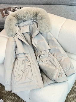 Women's Short Thickened Fleece Lined Cotton Jacket Winter New Style Commute Simple Style Loose Fit Zipper Pocket Hooded Coat
