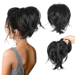 Pinch style messy chicken coop head wig ponytail bun bun bun head straight ponytail