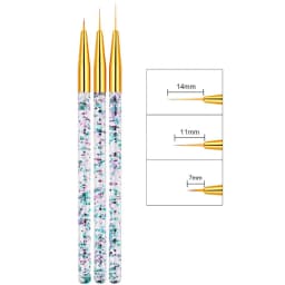 YIKOOLIN 31PCS Nail Art Brushes Nail Art Tool Set Double Ended Nail Dotting Tools Nail Dust Brush Acrylic Brush Manicure Tools