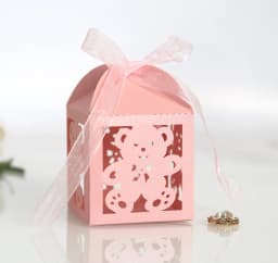 10pcs Blue Gift Box for Children's Day Birthday Wedding Party Candy Boxes Packaging Laser Hollow Cute Bear Chocolate Wrapping