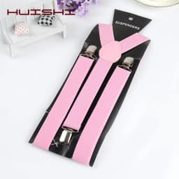 Solid Color Elastic Leather Suspenders Clip-on Buckle Men Straps Adjustable Elastic Y-Back Braces For Wedding Suit Accessories