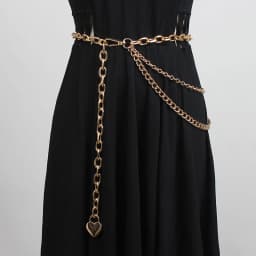 [EAM] Silver Color Metal Chain Long Irregular Belt Personality Women New Fashion Tide All-match Spring Autumn 2026 1DH8768