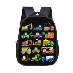 Cartoon Police Car Fire Engine Excavator Print Backpack Children Truck Kindergarten Bags Toddler Diaper Book Bag Schoolbags