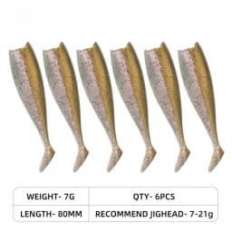 80mm 105mm Soft Fishing Lure Jighead Black Tail Minnow Artificial Silicone Bait Saltwater Sea Bass Swimbait Gear