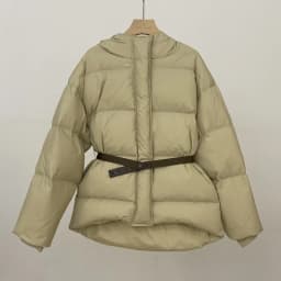 Janveny Winter Luxury Fluffy Duck Down Jacket Women Fashion Black Zipper Puffer Coat Casual Female Slim Feather Parkas With Belt