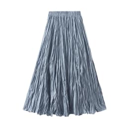 Women's Spring Summer Solid Pleated Half-body Skirt 2026 Korean Fashion A-Line Long Skirt Female Elegant Casual Luxury Skirt