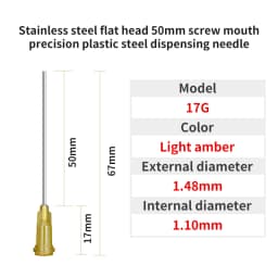 14G-27G 50mm Dispensing Machine Syringe Needle 2 Inch Stainless Steel Dispensing Needle Spiral Mouth Nozzle Glue Needle