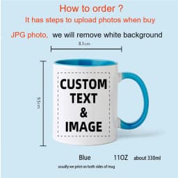 Custom Photo and Text Coffee Mug - Personalized Tea Cup Mugs for Valentine's Day, Christmas Gift