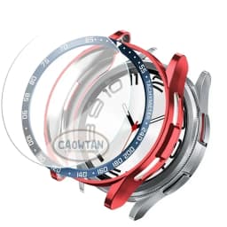 Tempered Glass+Bezel+Case For Samsung Galaxy Watch 6 Classic 43mm 47mm Cover TPU Bumper All-Around Protector Clear Screen Bezels