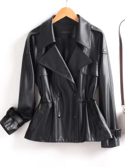 Real Leather Jacket Women's Mid-Length Slimming 2026 New Spring Autumn Korean Style Waist-Cinching Sheepskin Coat