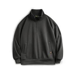 Maden Casual Half-Zip Stand Collar Fleece Sweatshirt Cleanfit Solid Pullover Warm Hoodies Men's Fall and Winter Top without Hood