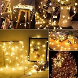 LED String Lights USB/Battery Power Globe Bulbs LED Ball Garland Lights Garden Christmas Camping Tent Canopy Decor