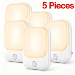 Night Light Socket with Motion Sensor, Night Light 3-Level Brightness Adjustment (On/Auto/Off), 2700 K Warm White Night Lamp