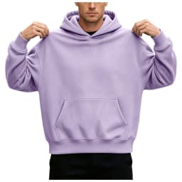Basic Warm Fleece Hoodie Men's Sweatshirt Design Drop Shoulders Solid Color Trendy Versatile Loose Top Regular Fir Sweatshirts