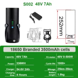 36V 10.5AH Mini Bottle EBike Battery Li-ion Pedelec 48V 7AH 36V 10.5AH Water Battery for 250W ~ 650W BBS01 TSDZ2 Motor