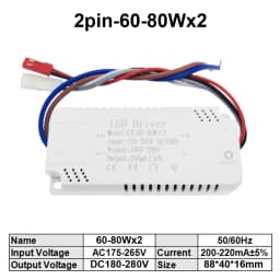 5pcs 3 Color LED Driver 200mA-220mA Transformer 8-24Wx2 25-40Wx2 37-60Wx2 60-80Wx2 For Ceiling Light Chandelier Replacement