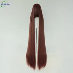 700g High Quality 59" 150cm Long Straight Cosplay Wig With Bang Blond Brown Red Green Blue Heat Resistant Hair Colors Anime Wigs