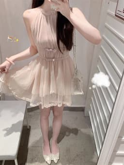 Elegant Knot Neckline Short Dress Women's Summer Fashion Waist Cinched Asymmetrical Strapless Princess Style Dress