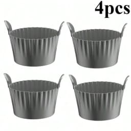 1/4PCS Reusable Silicone Air Fryer Liners and Baking Cups Accessories for Eggs Cakes Meatballs Non-Stick Kitchen Baking Tools