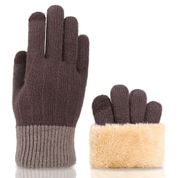 Female Winter Warm Knitted Full Finger Gloves Men Solid Woolen Touch Screen Mittens Women Thick Warm Cycling Driving Gloves H46