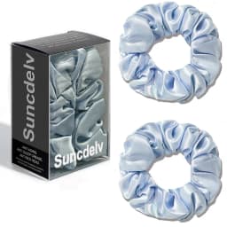 2PCS 100% Natural Silk Solid Color Hair Ties High Quality Hair Scrunchies Women Big Hairbands Hair Accessories 22Momme