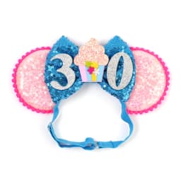 Mouse Ears Adjustable Headband Cartoon Sequin Bows Headband Birthday Party Christmas Princess Cosplay Costume For Women Adult