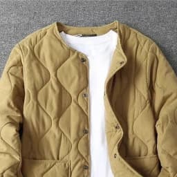 Autumn Winter O-neck Quilted Jacket Men's Versatile Green Retro Thickened Coat Men Techwear Button Up Oversize Jacket