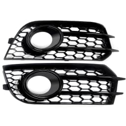 2pcs Foglight Covers Case For AUDI A1 8X 2010 2011 2012 2013 2014 Honeycomb Front Bumper Fog Light Lamp Cover Grilles Black
