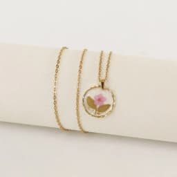 Pressed Flower Charm Necklace Handmaking Epoxy Resin Dried Flower Series Necklaces Natural Flowers Pendant Custom Chain Necklace