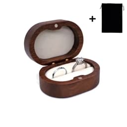 Personalized Custom Wooden Wedding Ceremony Ring Box Clear Personalized Engraved Engagement Proposal Holder Bridal Gift For Her