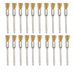 20PCS Steel Copper Wire Brush Set 2.35mm Shank Bristle Brushes for Jewelry Polishing Drill Rotary Tools Metal Rust Removal