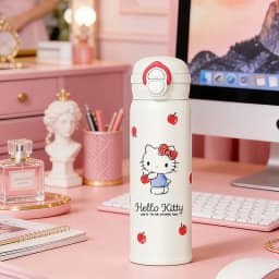 X&W Hello Kitty Theme Insulated Cup 316 Stainless Steel Girl Cute Straw Cups Portable Outdoor Travel Vaccum Flask Perfect Gift