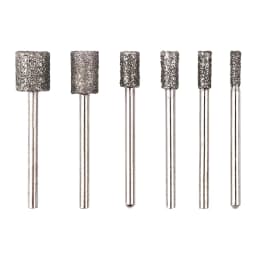 6pcs Diamond Coated Burr Set Grinding Engraving Bit 3mm Shank Cylindrical Rotary File for Stone Carving,DIY,Polishing