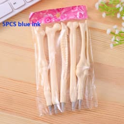 5Pcs/Set Funny Lifelike Bone Shape Ballpoint Pen School Office Writing Supplies Gift Stationery