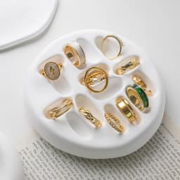 Gypsum white ring display stand, jewelry ring holder, earring storage organizer, creative jewellery,photography props