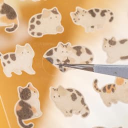 Mr. Paper 4-Pack Fluffy Meetup Stickers - Waterproof Washi Cute Cats, Journal & Phone Case Collage Decor, Creative Pet Material
