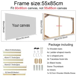 24 Sizes Modern Wood Canvas Frame Wooden Frames Wooden Photo Oil Painting Canvas Diamond Painting Frames Canvas Wood Wall Frame
