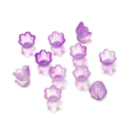 50Pcs Gradient Flower Acrylic Beads Bellflower Spacer Beads Caps for DIY Charms Bracelets Jewelry Making Findings Accessories