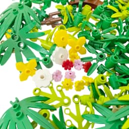 100g Plants Building Blocks DIY Toys Leaves Grasses Pine Trees Bamboo Flowers Multi-scene Construction Practical Accessories
