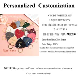 Print name free creative simple gift personalized PU heart-shaped keychain multi-color car keychain bag pendant