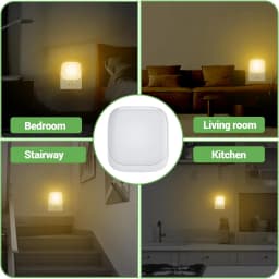 EU Plug LED Sensor Night Light Smart Dusk‑to‑Dawn Warm Light for Room Corridor Bathroom Home Decor