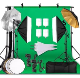 Photography Lighting Kit 2x3M Photo Background Backdrops Soft Umbrella Softbox Light Stand Portable Bag For Photo Studio Shoot